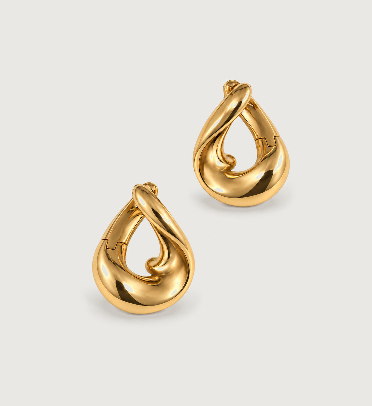 Onda Sculpted Loop Earrings (Gold), main product view