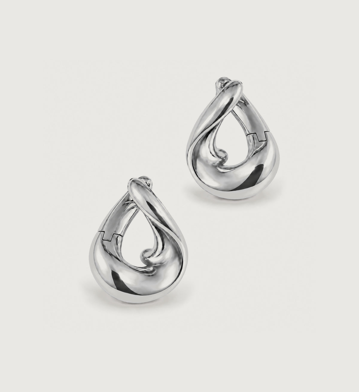Onda Sculpted Loop Earrings (Silver), main product view