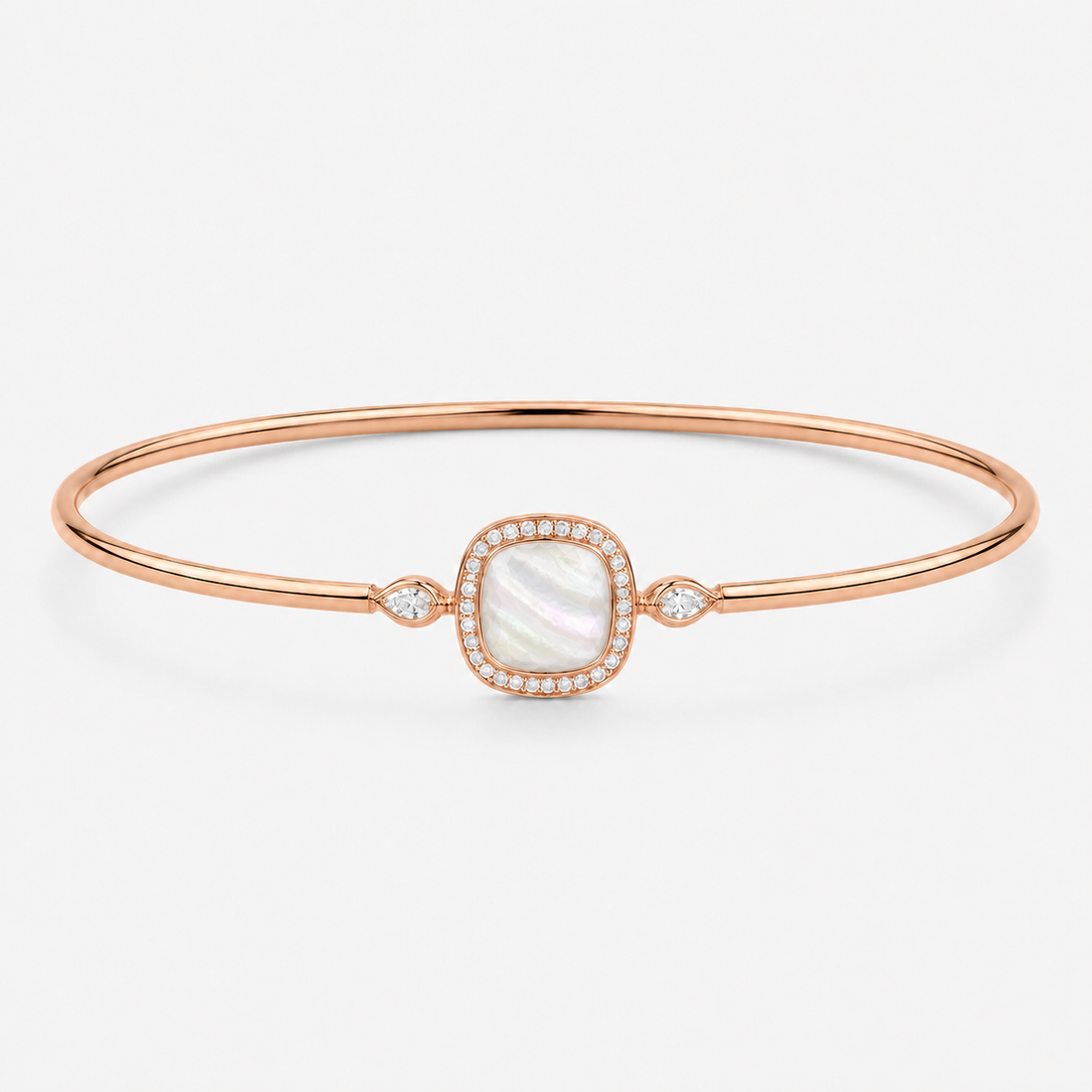 Relic Aura Bangle in pearl white, front product view