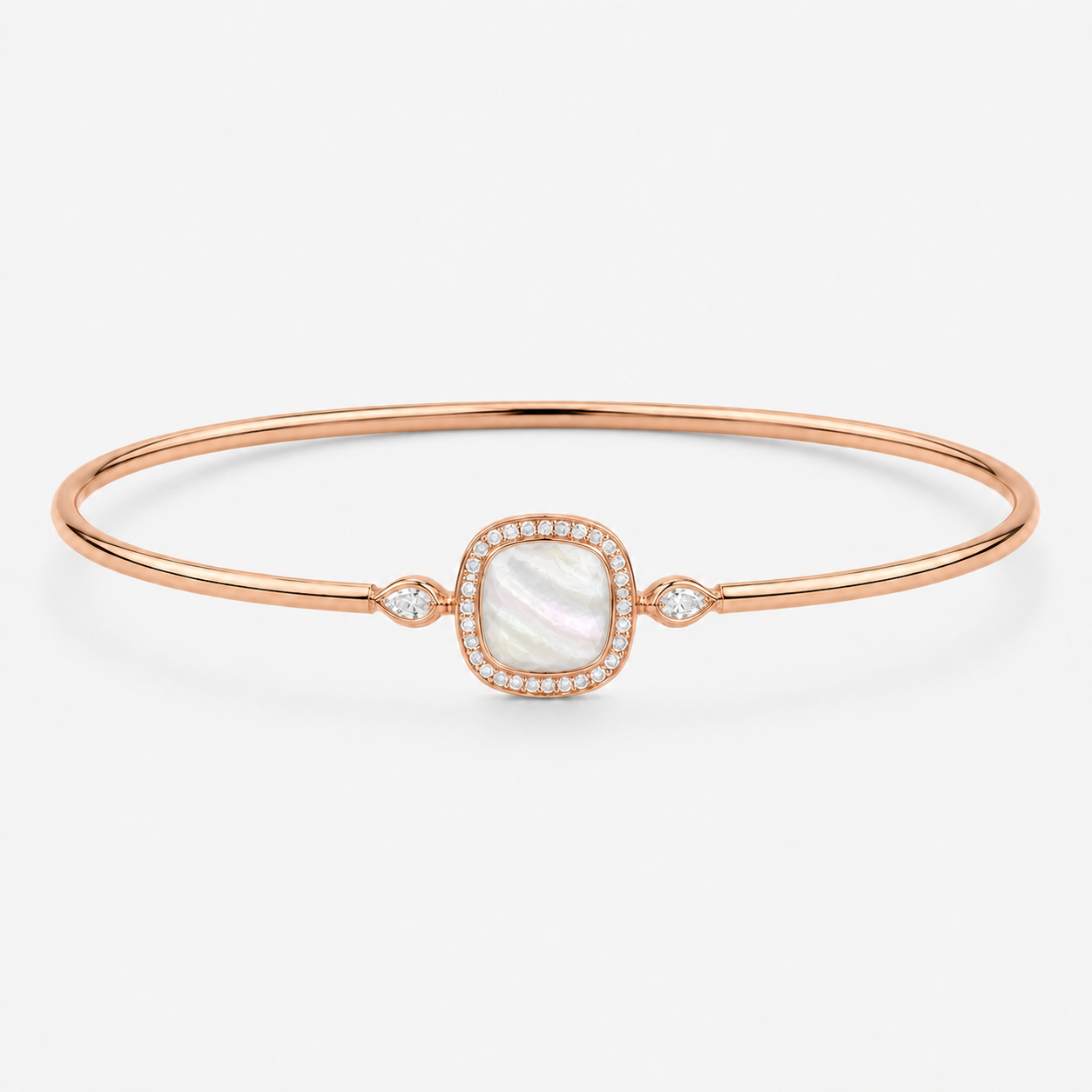 Relic Aura Bangle in pearl white, front product view