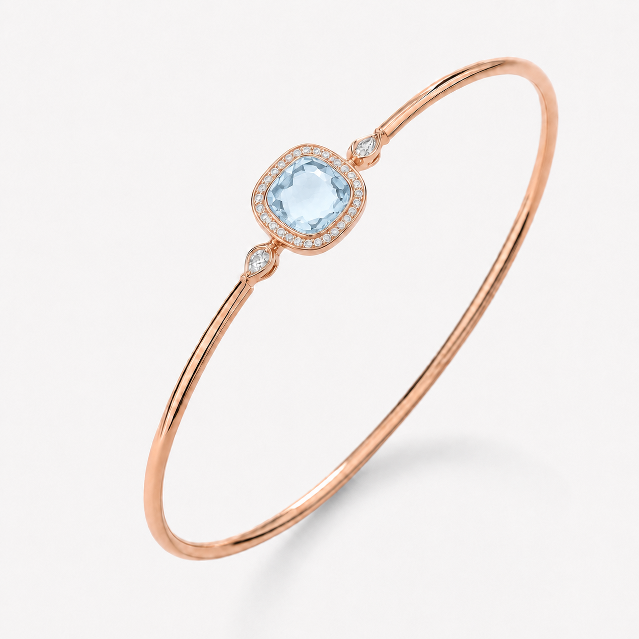 Relic Aura Bangle in sky blue, angled product view