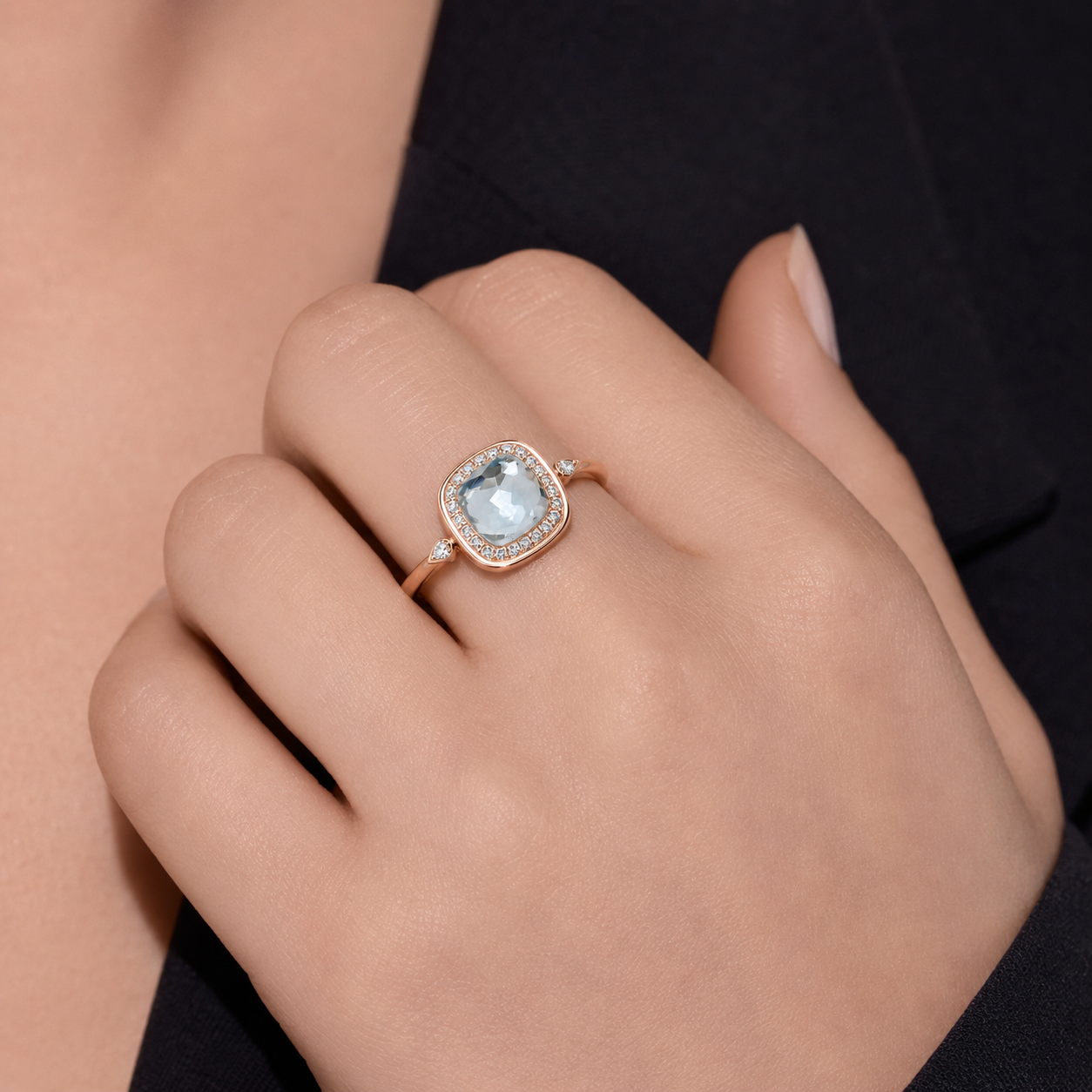 Relic Aura Ring (Sky Blue), model styling view