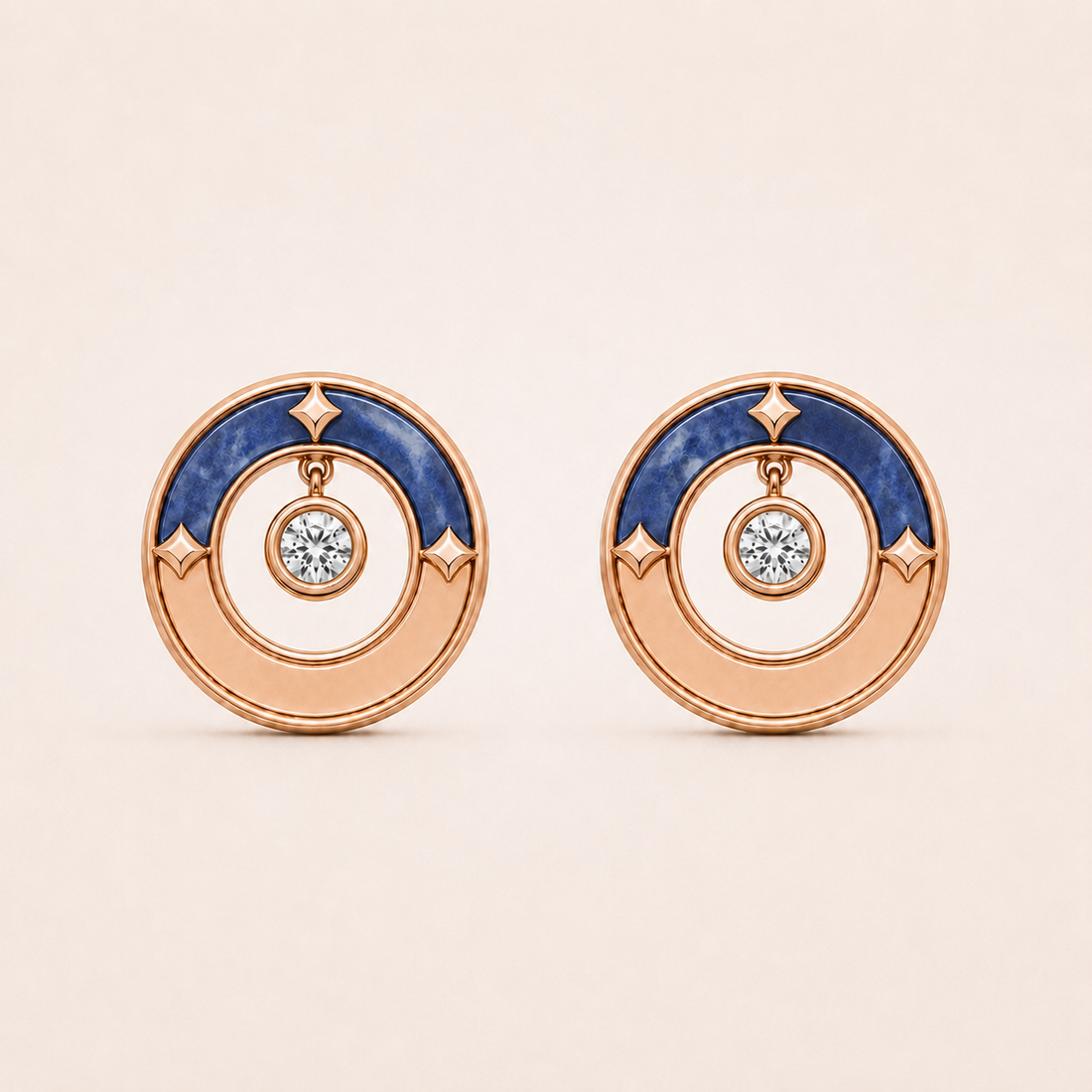 Relic Crescent Seal Earrings (Midnight Blue), main product view