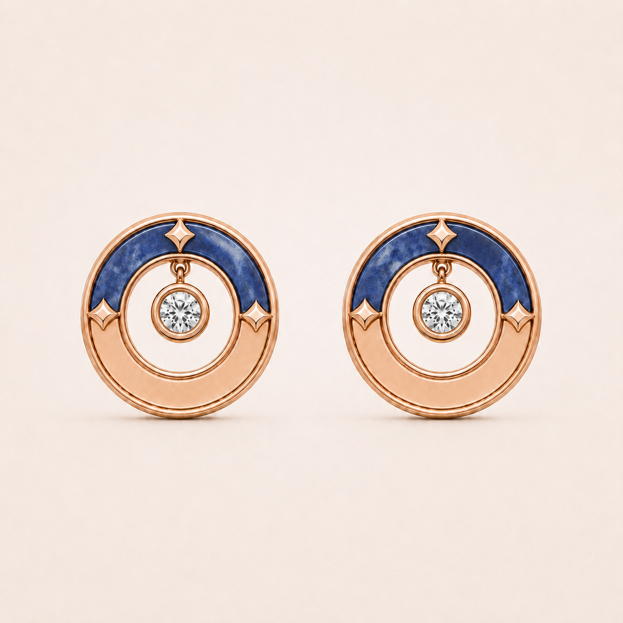 Relic Crescent Seal Earrings (Midnight Blue), main product view