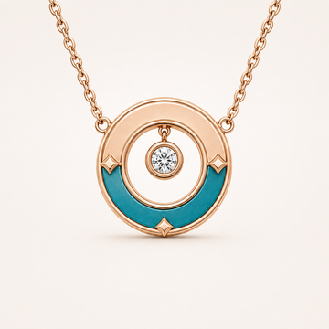Relic Crescent Seal Necklace (Aqua Blue), main product view