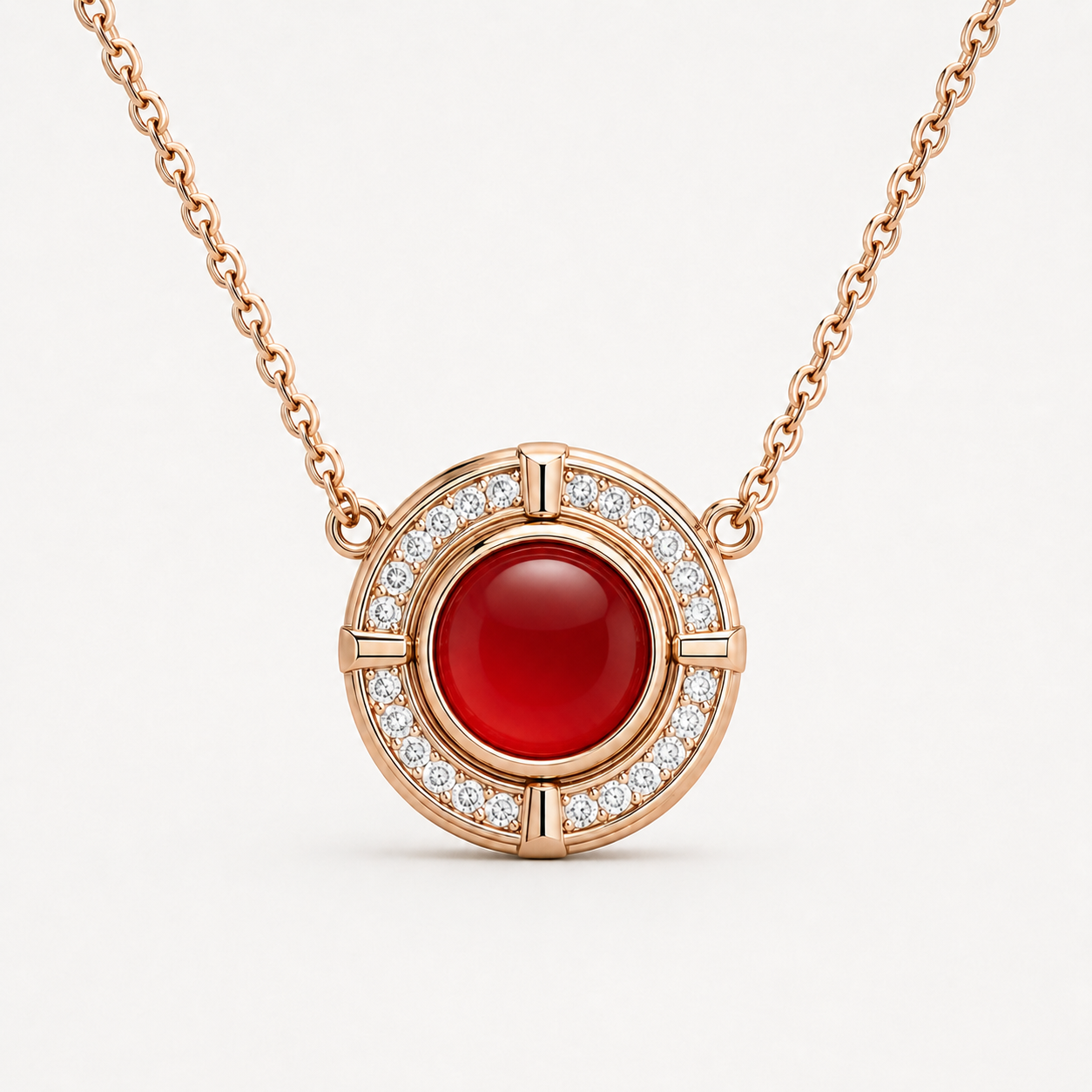 Relic Halo Disc Necklace (Crimson Red), main product view