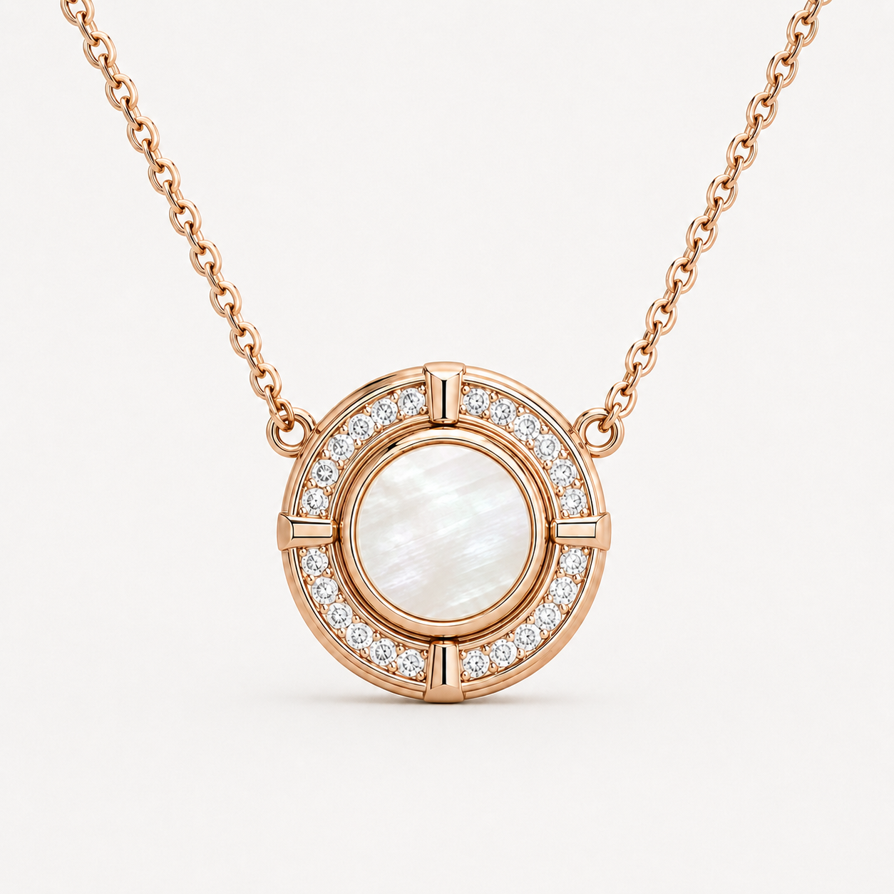 Relic Halo Disc Necklace (Pearl White), main product view