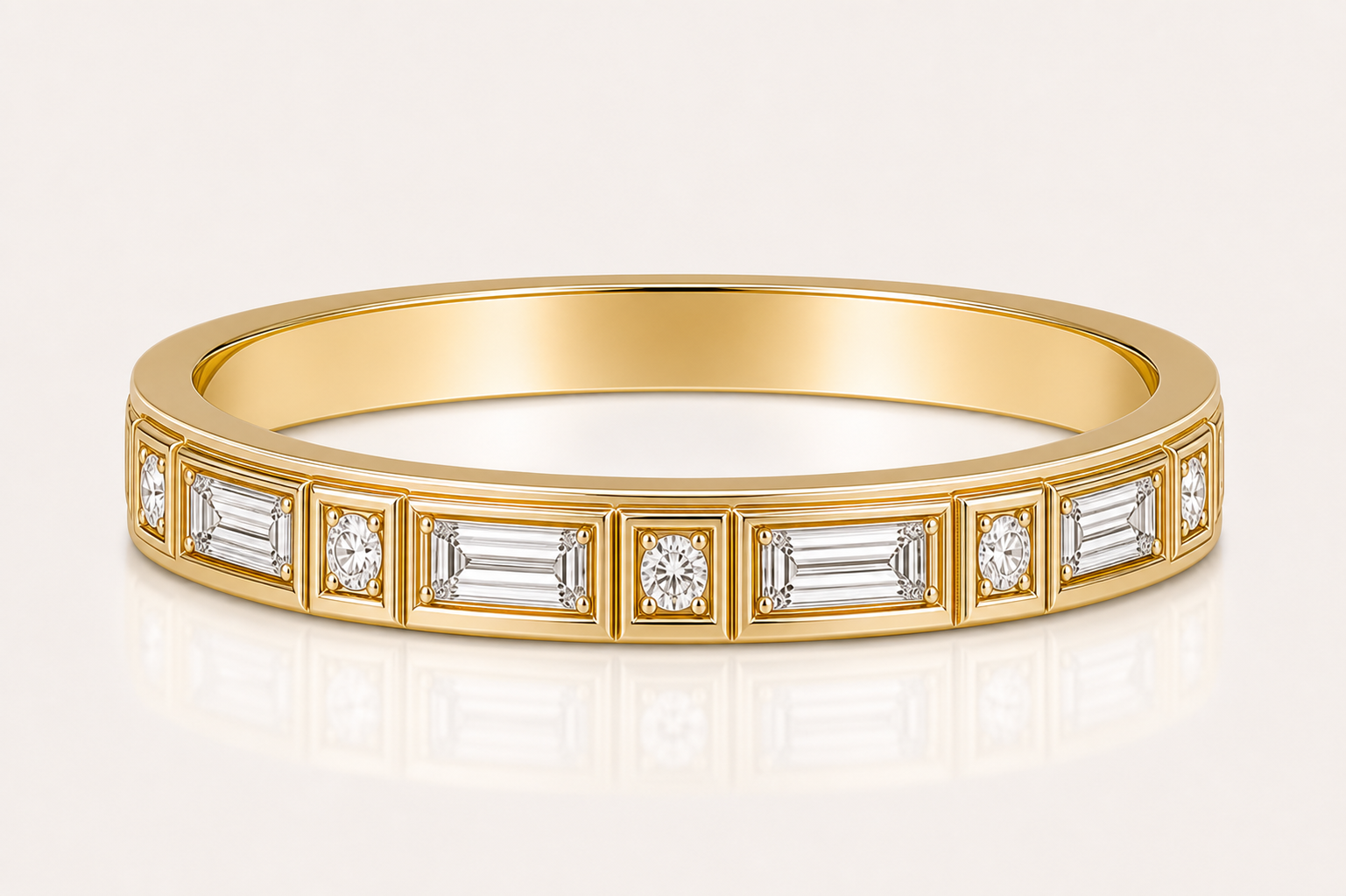 Relic Linear Baguette Ring (Rose Gold), main product view