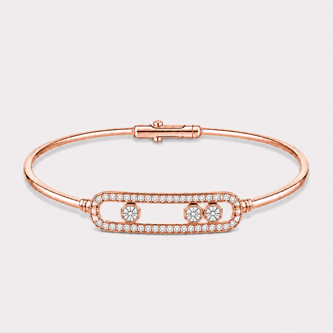 Relic Linear Halo Bangle (Rose Gold), main product view