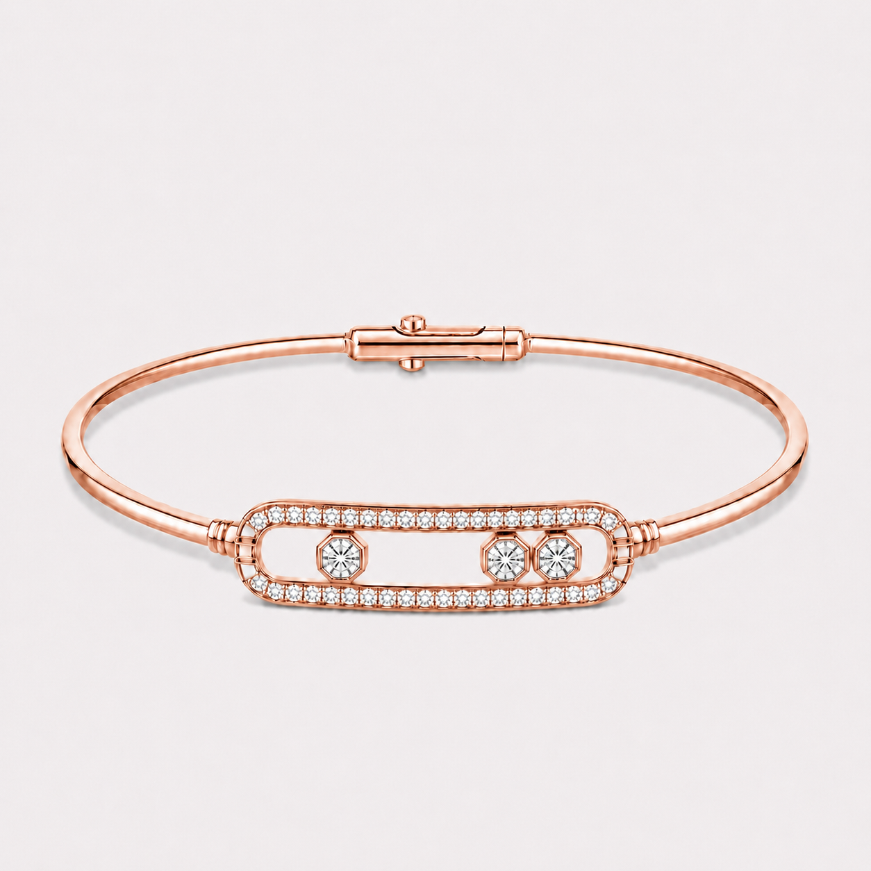 Relic Linear Halo Bangle (Rose Gold), main product view