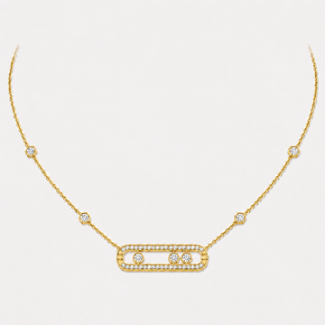 Relic Linear Halo Necklace (Gold), main product view