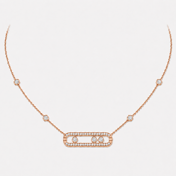 Relic Linear Halo Necklace (Rose Gold), main product view