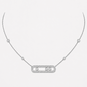 Relic Linear Halo Necklace (Silver), main product view