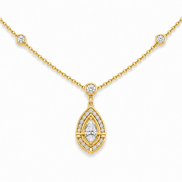 Relic Marquise Halo Necklace (Gold), main product view