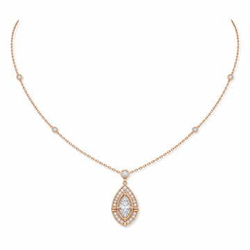 Relic Marquise Halo Necklace (Rose Gold), main product view
