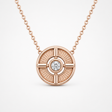 Relic Meridian Disc Necklace (Rose Gold), main product view