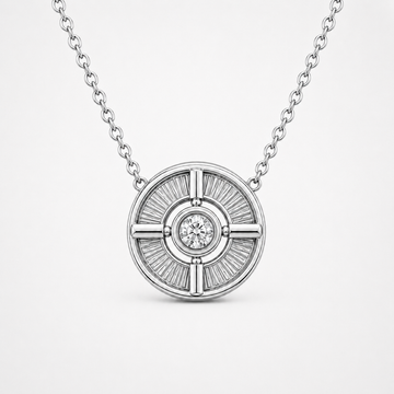 Relic Meridian Disc Necklace (Silver), main product view