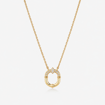 Relic Oval Halo Necklace in gold tone, main product view