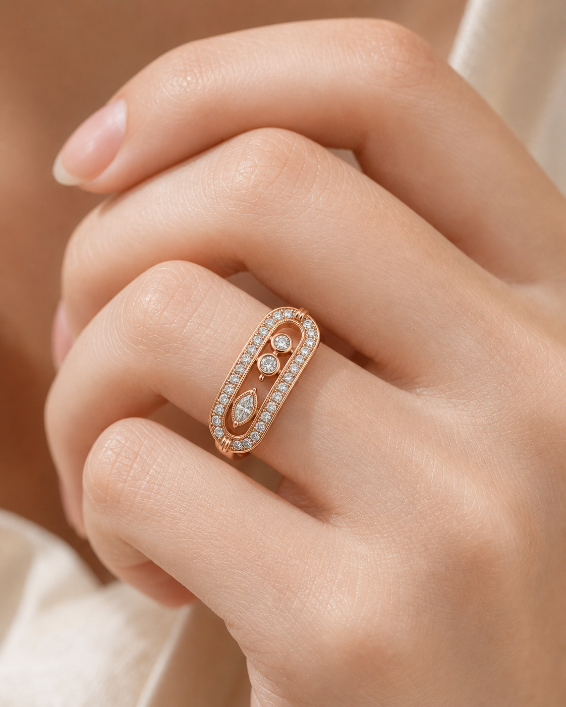 Relic Passage Ring (Rose Gold), model styling view