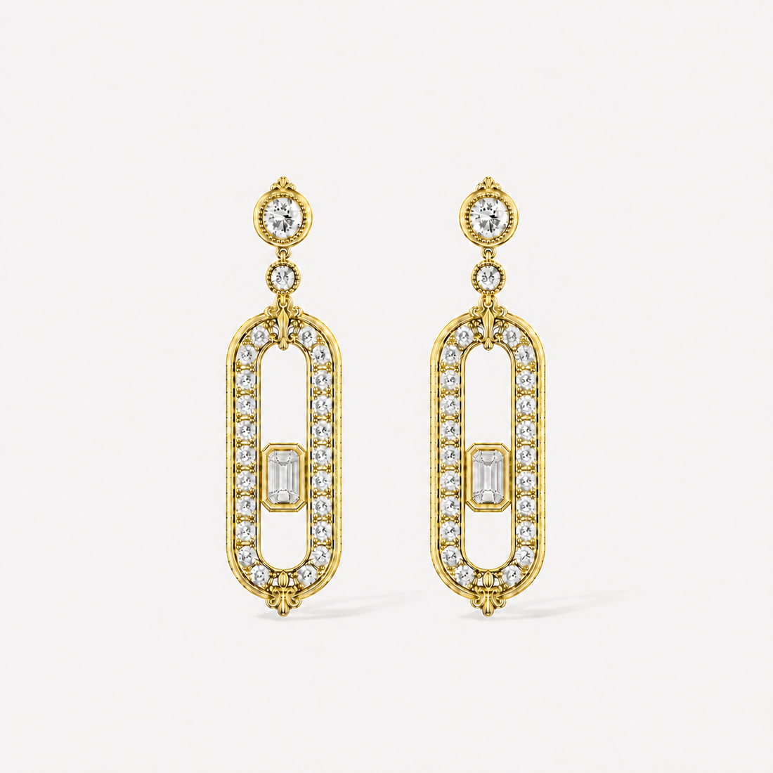 Relic Portal Drop Earrings (Gold), main product view