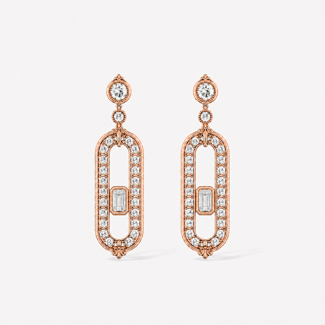 Relic Portal Drop Earrings (Rose Gold), main product view