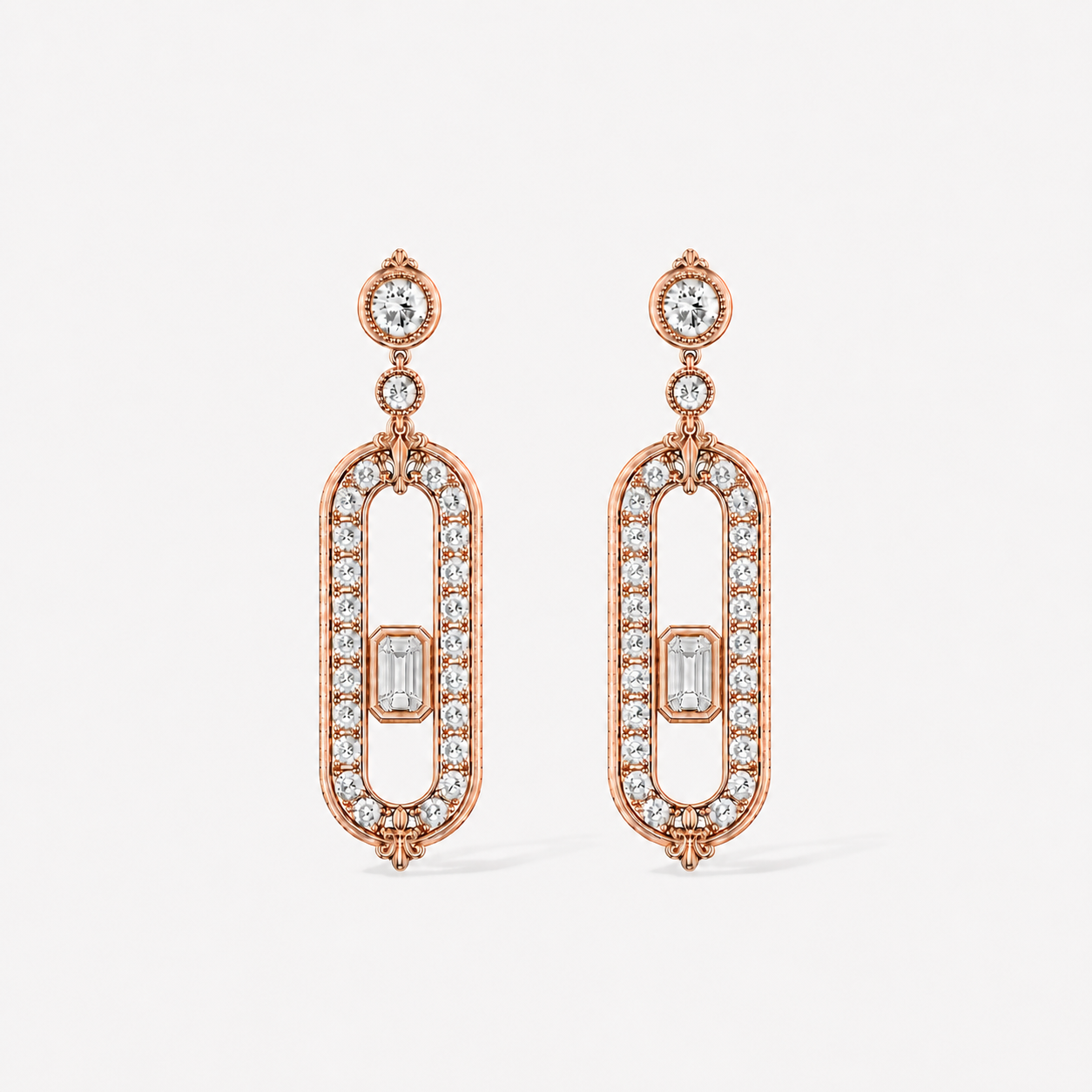 Relic Portal Drop Earrings (Rose Gold), main product view