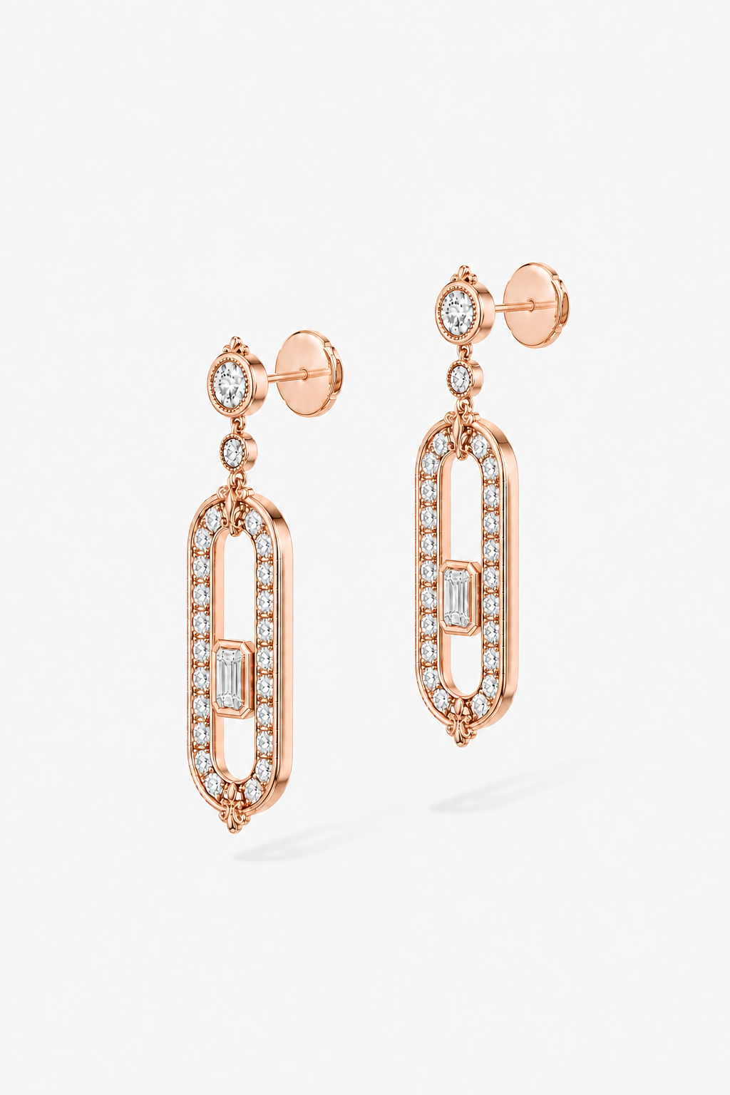 Relic Portal Drop Earrings (Rose Gold), alternate product view