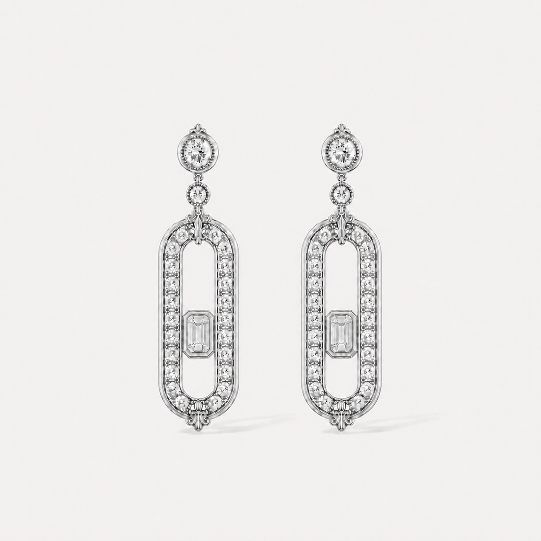 Relic Portal Drop Earrings (Silver), main product view
