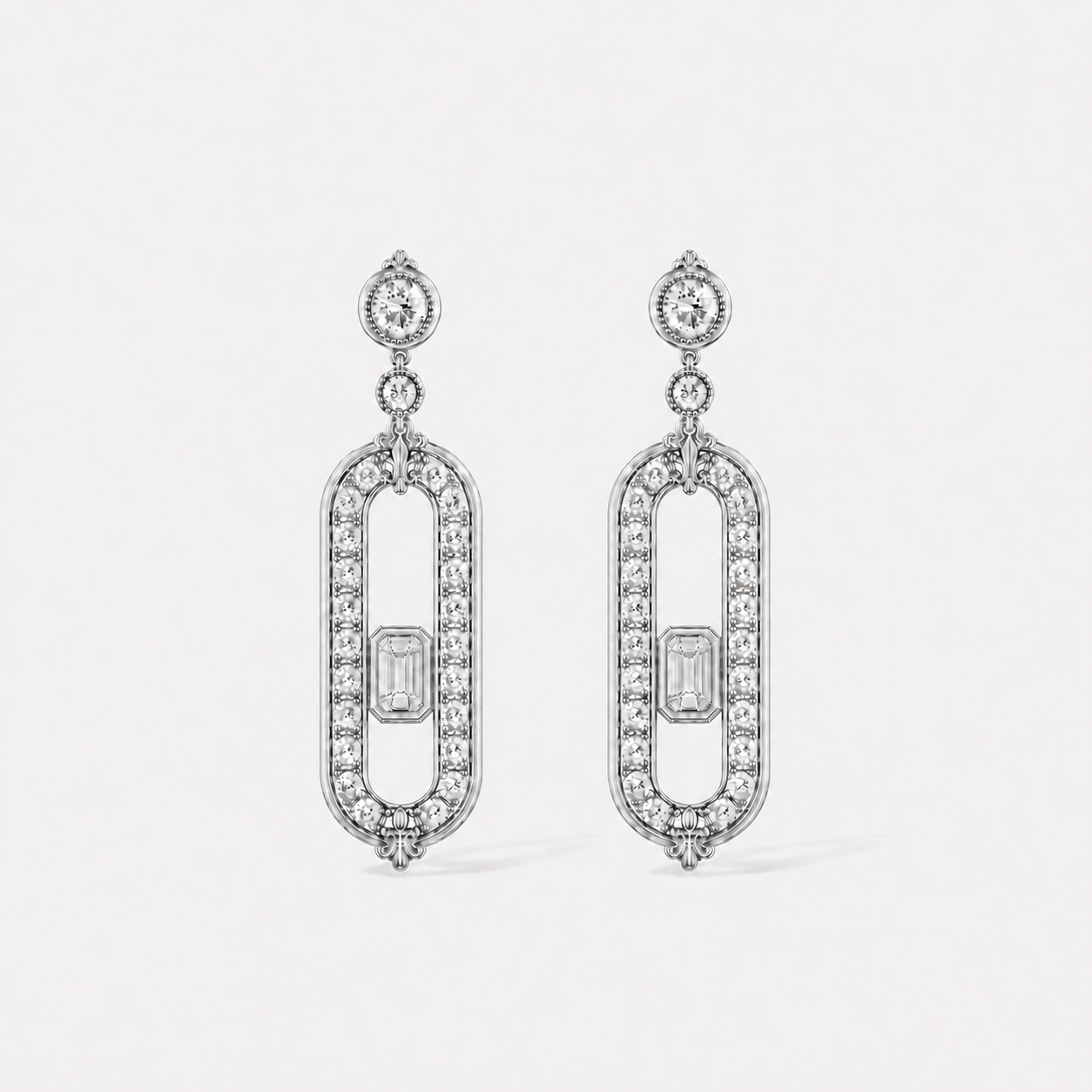 Relic Portal Drop Earrings (Silver), main product view
