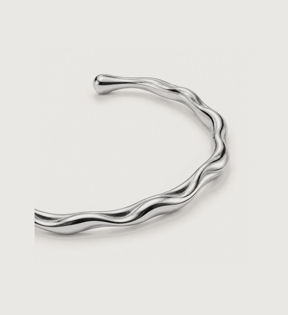 Sera Fluid Wave Cuff (Silver), alternate product view