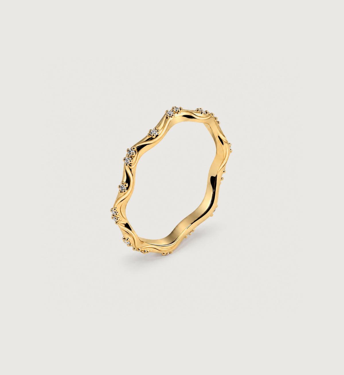 Sera Textured Wave Ring (Gold), main product view