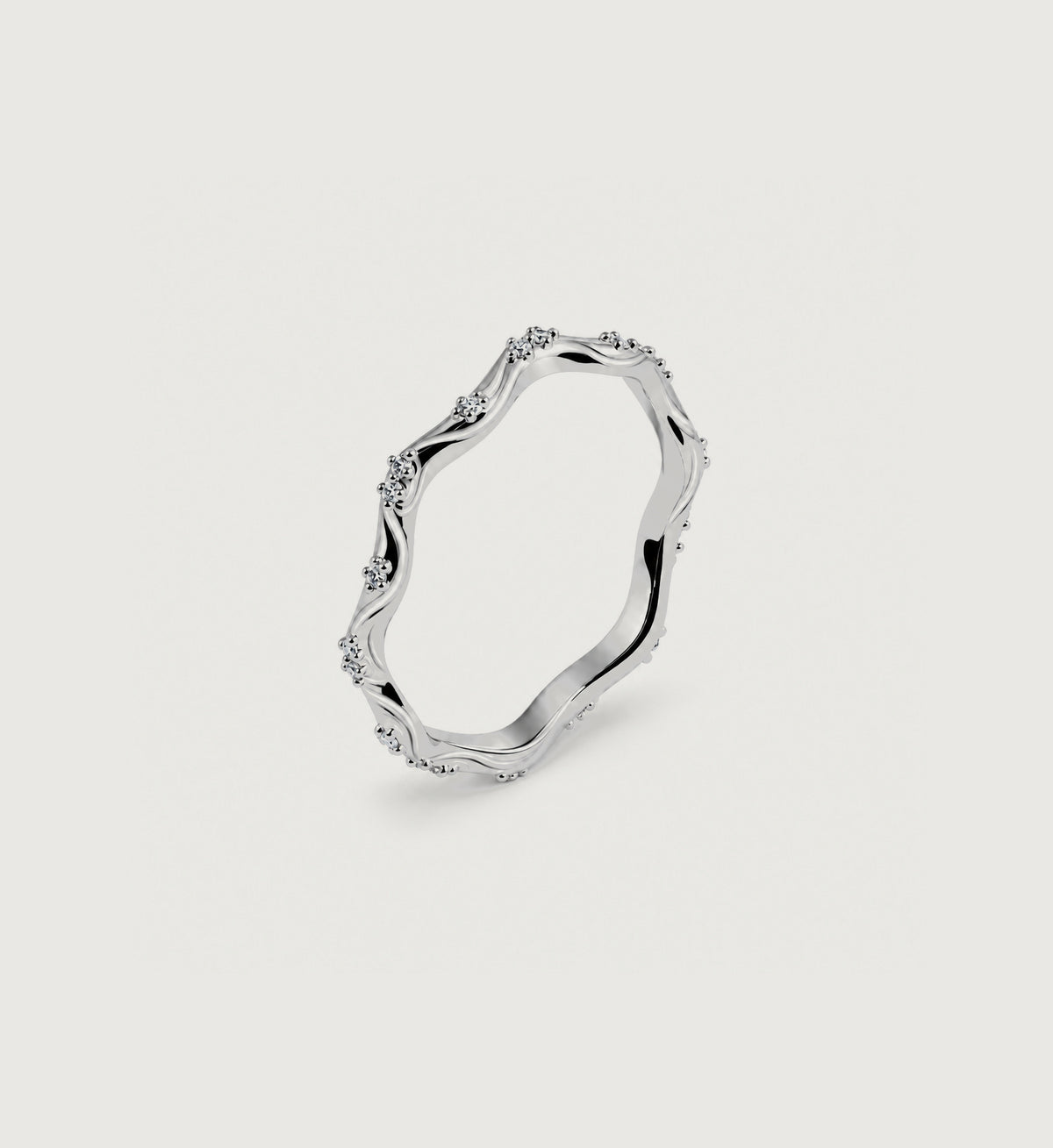 Sera Textured Wave Ring (Silver), main product view