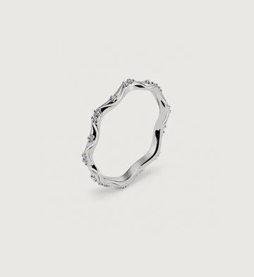 Sera Textured Wave Ring (Silver), main product view