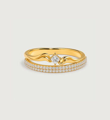 Solene Double Pave Ring (Gold), main product view