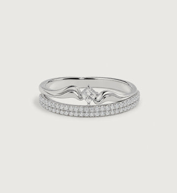 Solene Double Pave Ring (Silver), main product view