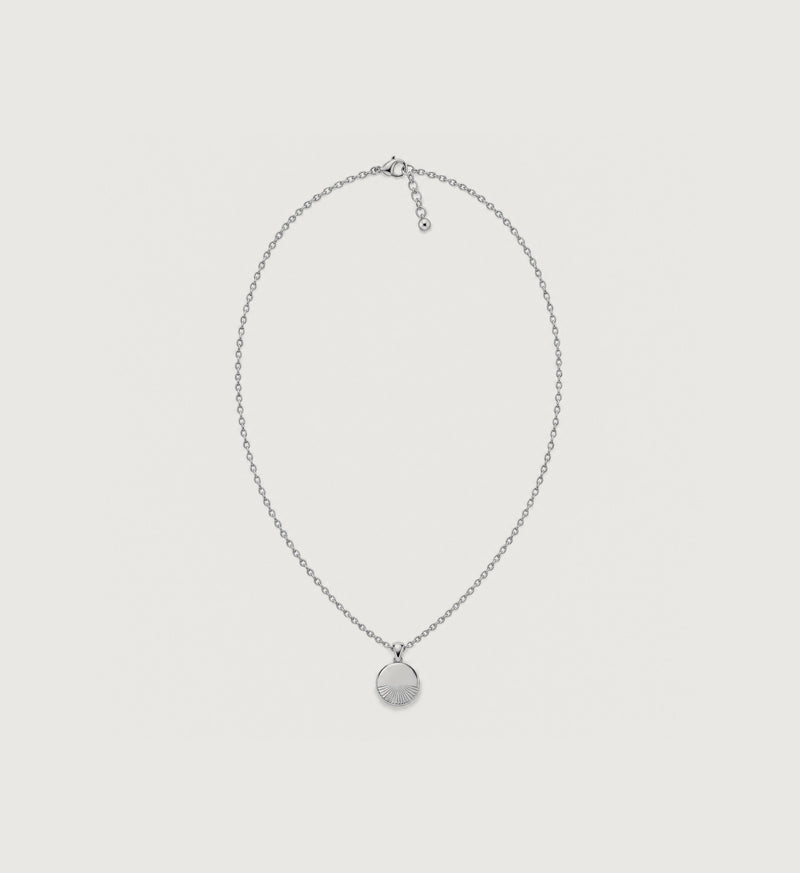Solene Sunray Medallion Necklace (Silver)
