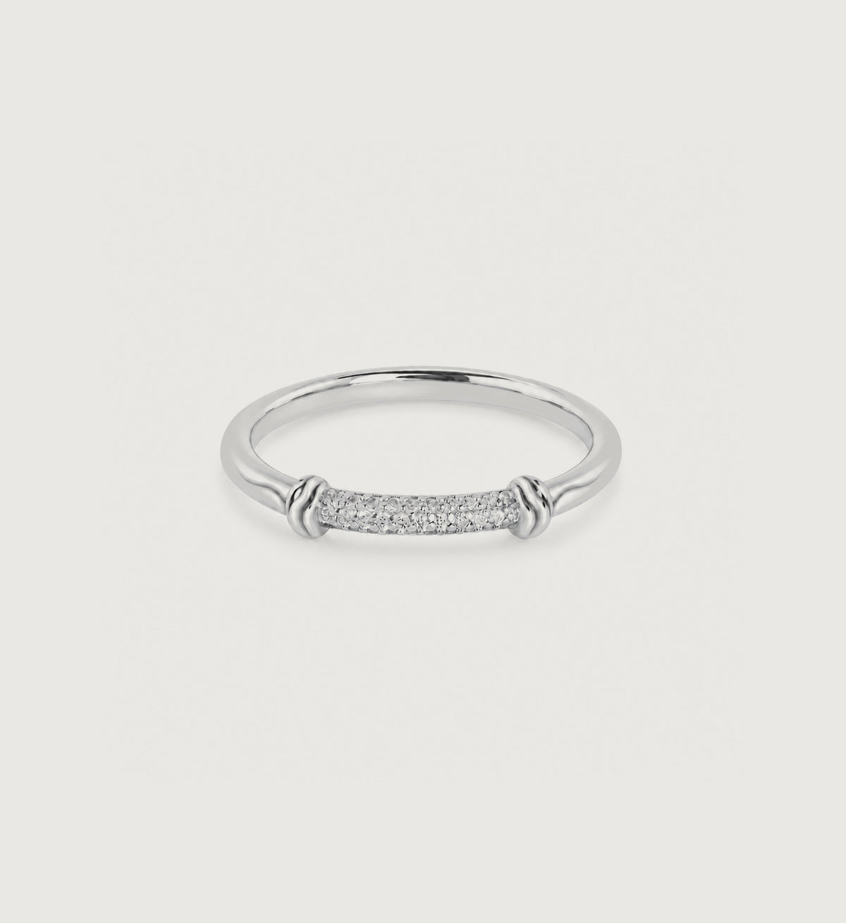 Solis Clasp Pave Ring (Silver), main product view