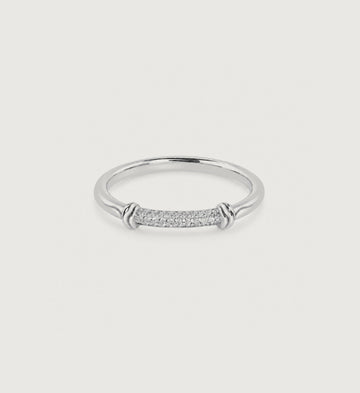 Solis Clasp Pave Ring (Silver), main product view