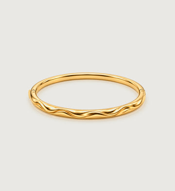 Solis Fine Wave Bangle (Gold), main product view