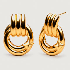 Sorrel Open Star Hoop Earrings (Gold)
