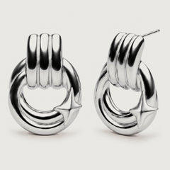 Sorrel Open Star Hoop Earrings (Silver)