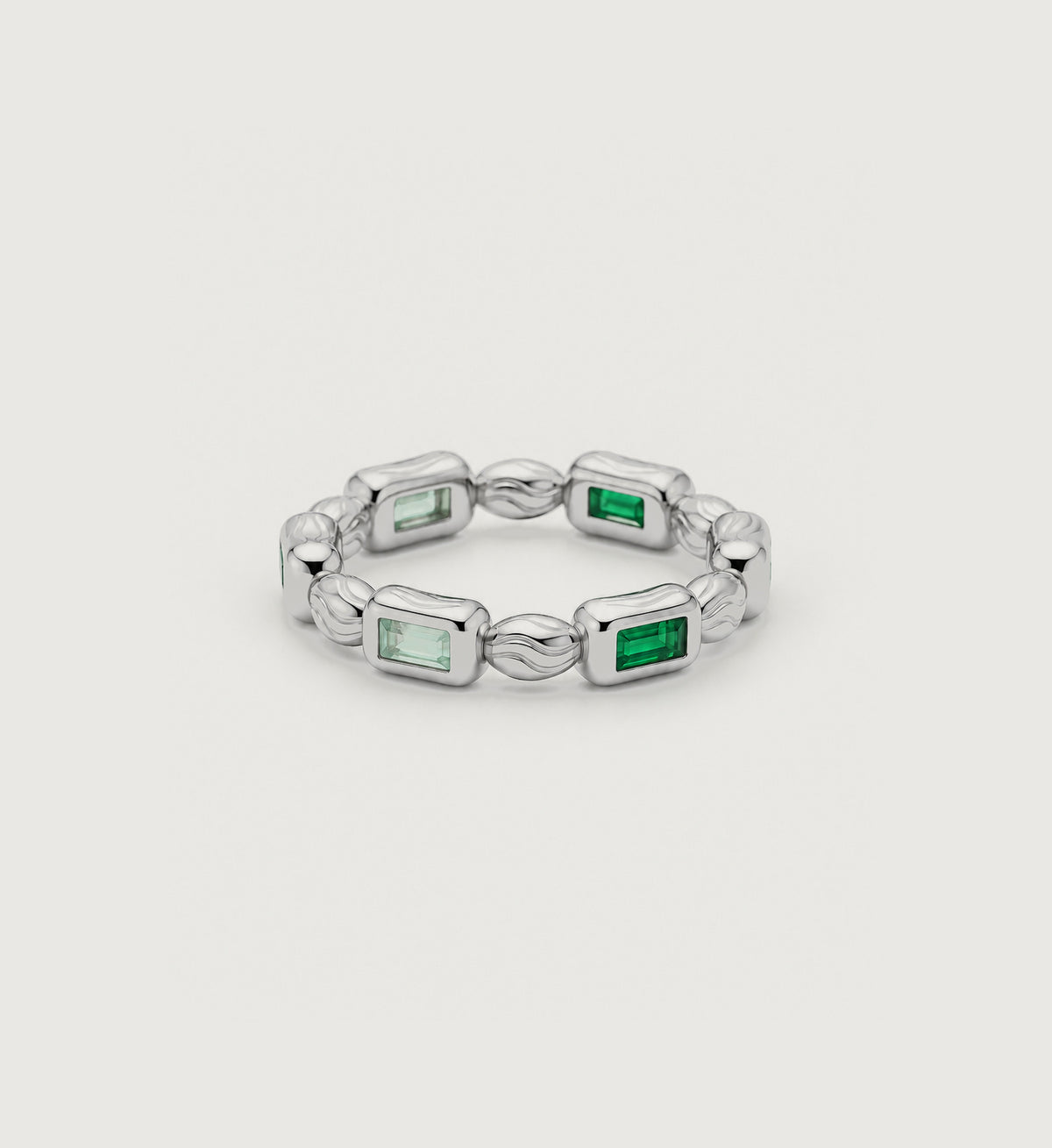 Verda Baguette Link Ring (Silver), alternate product view